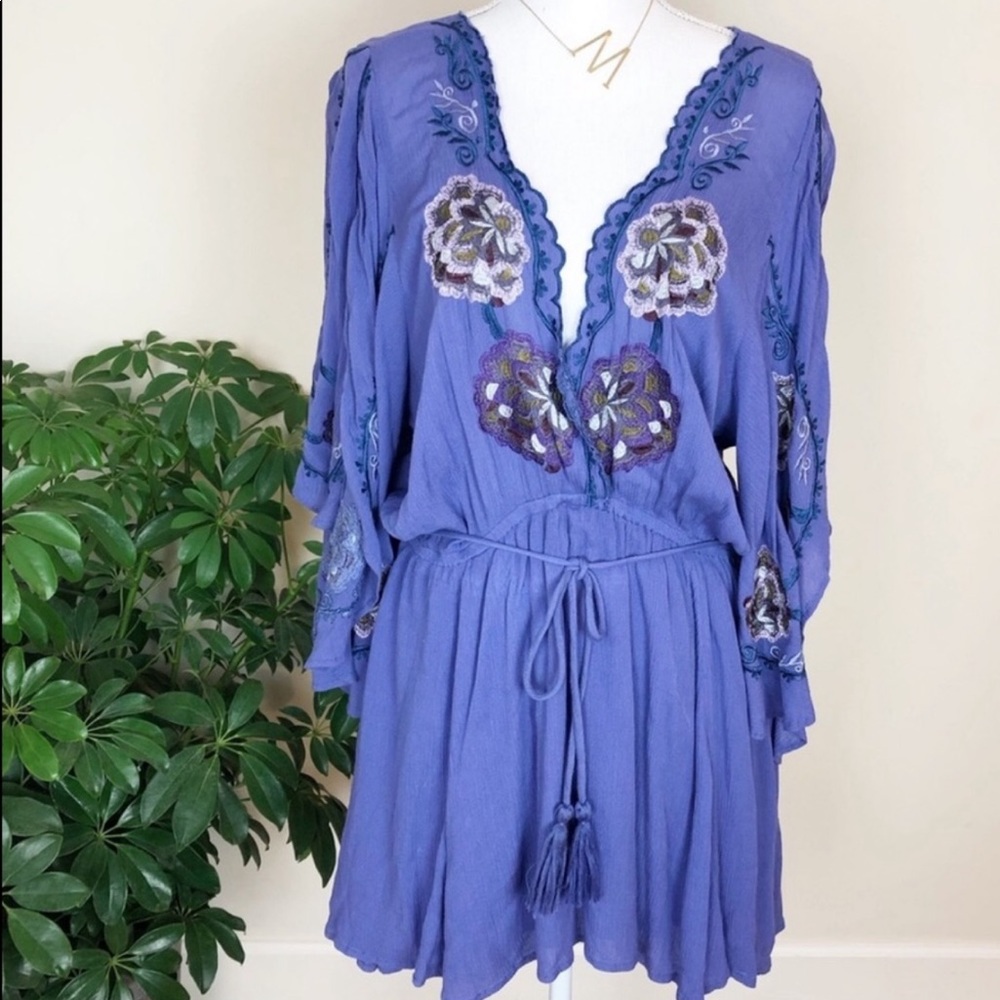 Free People Cora Mini Embroidered Mini Dress 👗